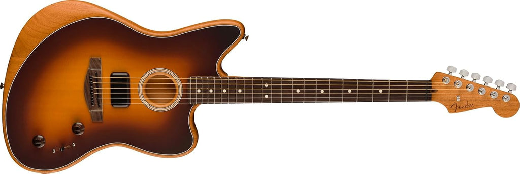 Fender Acoustasonic Player Jazzmaster Acoustic Electric Guitar, with 2-Year Warranty, 2-Color Sunburst, Rosewood Fingerboard, with Gig Bag