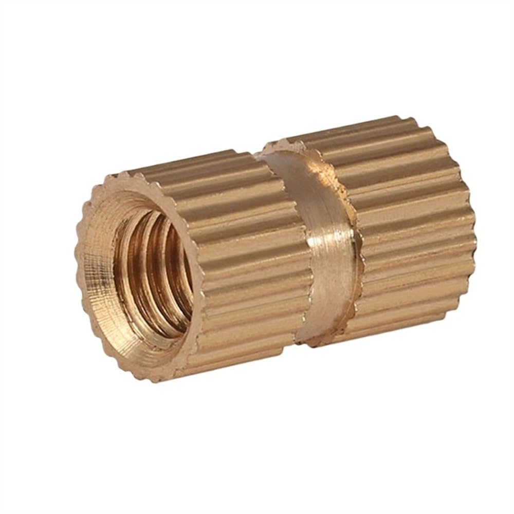 25pcs Type B Solid Brass Knurl Thread Insert Nuts for M3 M4 M5 M6 M8 - Durable Embedded Nutserts for Metal use(10mmxM4x5.2mm)