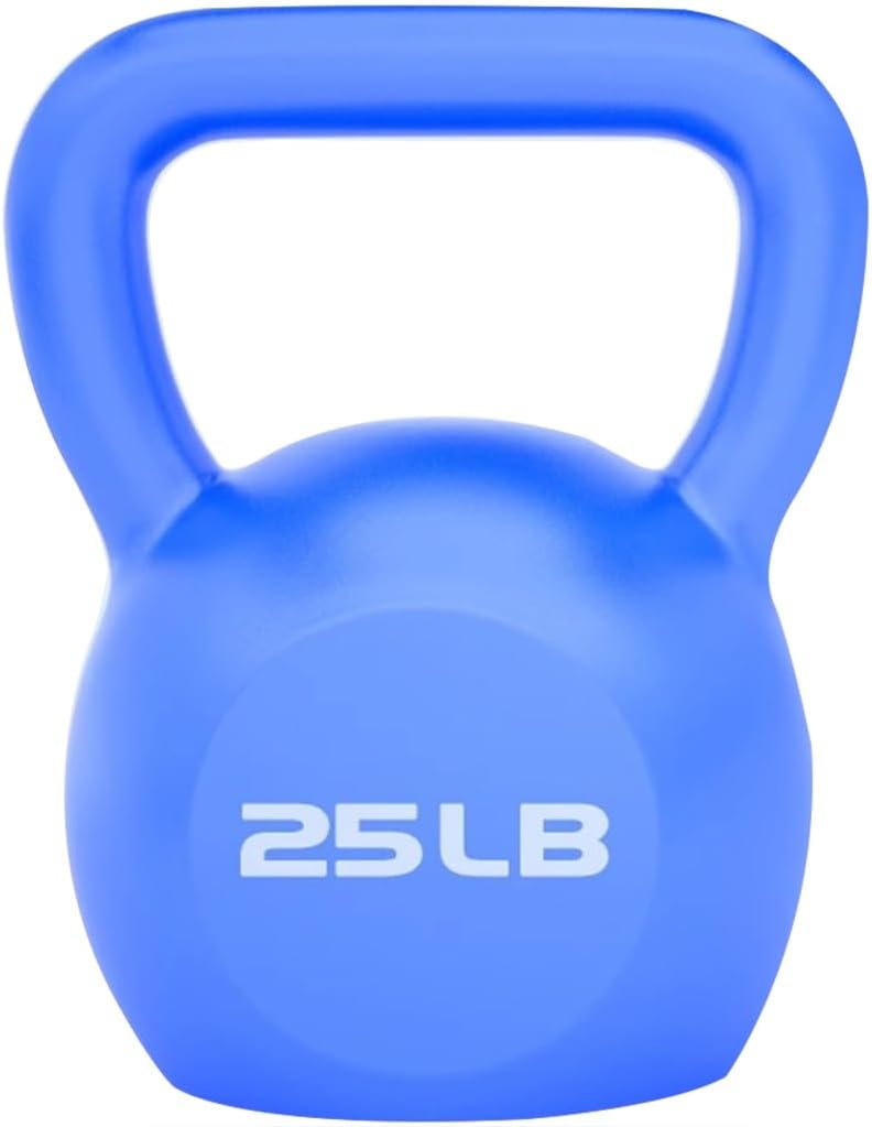 Kettlebell Weights Women's Fitness Shaping Kettle Bells, Gym Strength Training Dumbbell, Swing/Deadlift/Squat, Protect The Floor(Dark blue-25LB)
