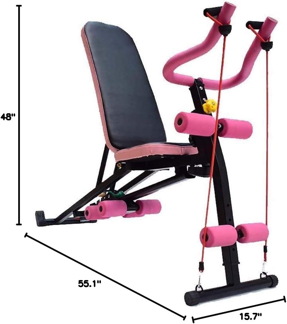 Home Dumbbell Stools Multifunctional Sit-Ups for Fitness Equipment Women and Women Weight Loss Home Dumbbell Stools (Pink 140 * 40 * 110cm)