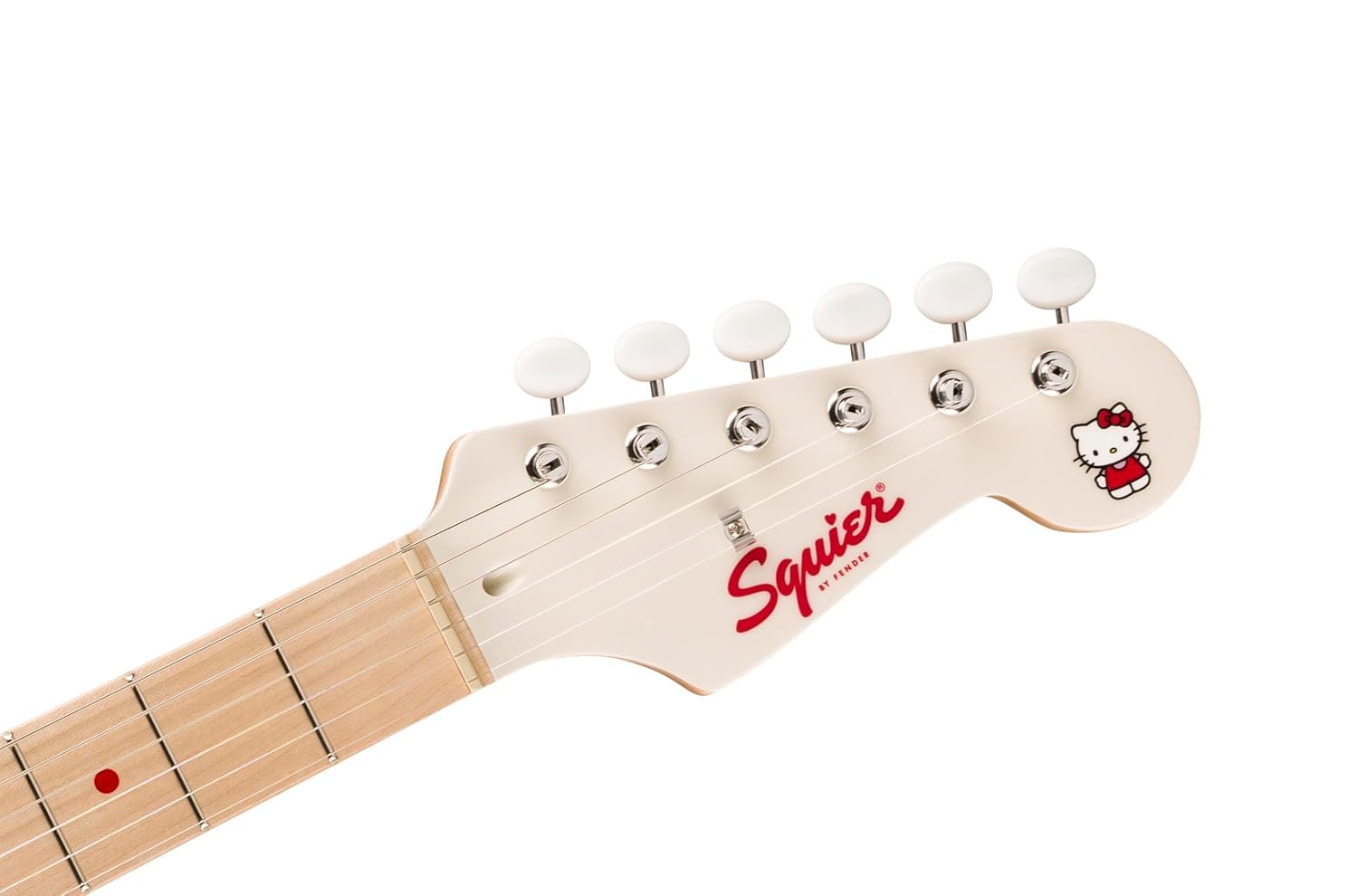 Fender x Hello Kitty Stratocaster Electric Guitar and Deluxe Hello Kitty Gig Bag, White