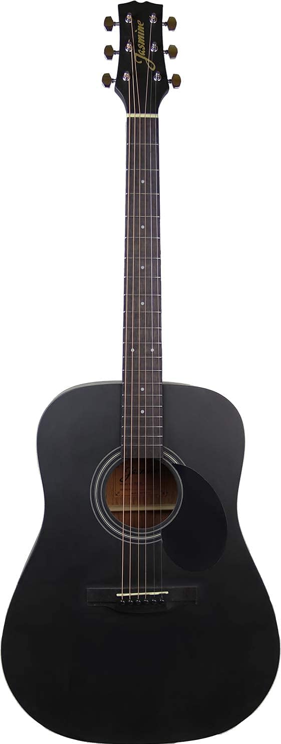 Jasmine 6 String Acoustic Guitar, Right, Black, (S35-B)