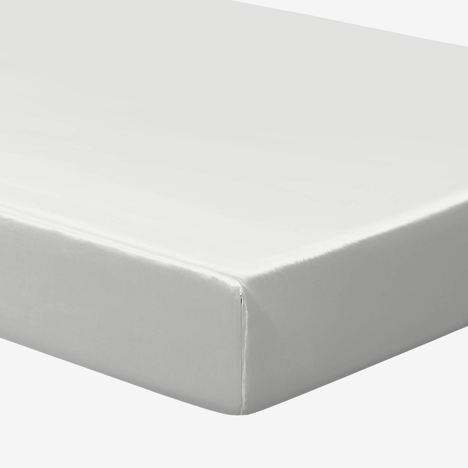 Orose Silk Fitted Bottom Sheet-100% Natural Mulberry Silk,Hypoallergenic,19 Momme,Seamless,Deep Pocket(16'),1pc (Ivory, Full)