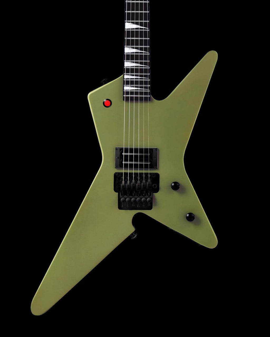 WestCreek HVFR Solid Body Electric Guitar, Heavy Metal Pickups, Heavy Metal Guitar, Rounded End Jumbo Frets (Matte Green)