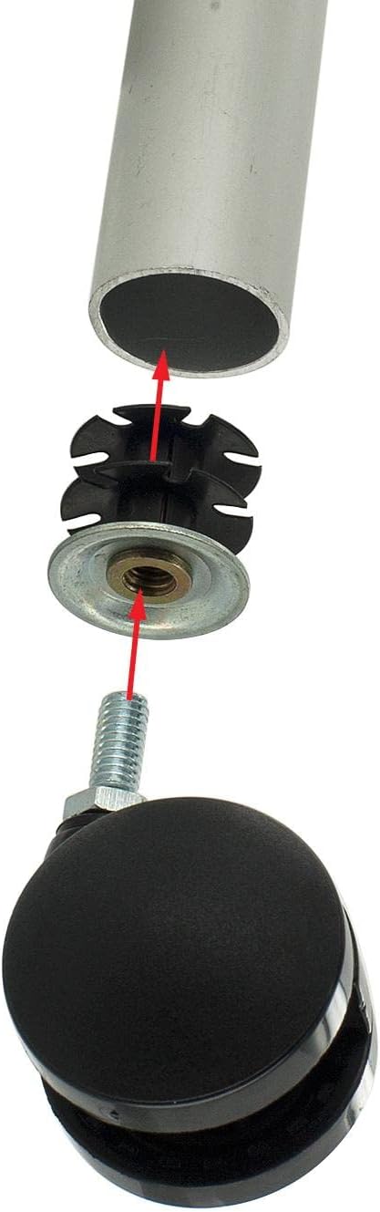 Outwater Industries Double Star Threaded Caster Insert | Heat Treated Steel | Fits 1-1/8 Inch Round 16-18 Gauge Tube | Thread: 5/16-18 | 100 Pack