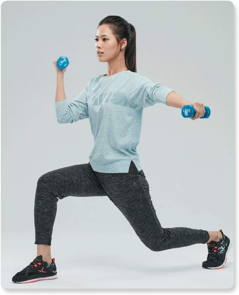 Rubber Dumbbell Children Men's and Female Beginner Aerobics Thin Arm Bodybuilding Exercise Home Gym Pilates Yoga Fitness Equipment Sporting Goods Weight Lose Dumbbells (