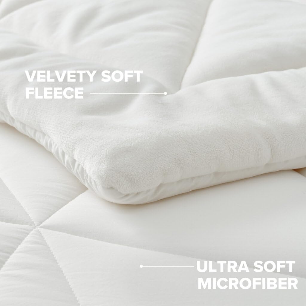 UGG King Comforter Set – 3 Piece Luxury Reversible Plush King Size Comforter Set with Down Alternative Fill, Soft Bedding Set with 2 Pillow Shams for Home & Bedroom Decor, White Snow (Corey)