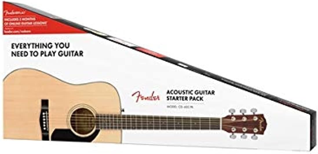 Fender CD-60S Dreadnought V2 Pack Acoustic Guitar, with 2-Year Warranty, Natural, with Gig Bag and Accessories
