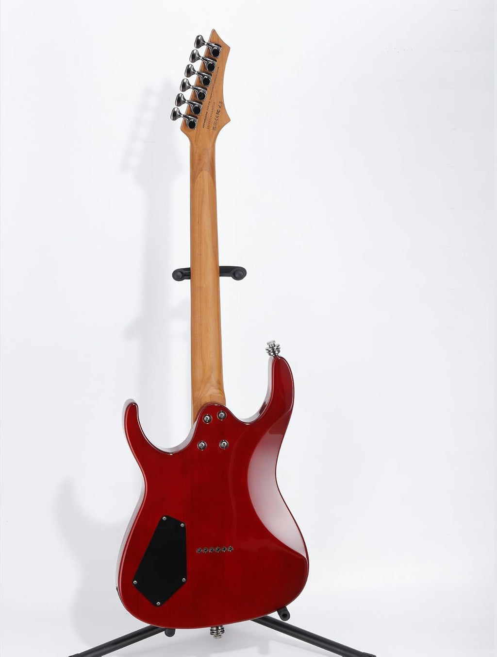 Leo Jaymz Electric Guitar Monsoon Deluxe Series, Reverse Headstock, Burl Top, Mahogany Body, Roasted Maple Neck, Rosewood Fretboard, Case and Capo(BC-2003-225)