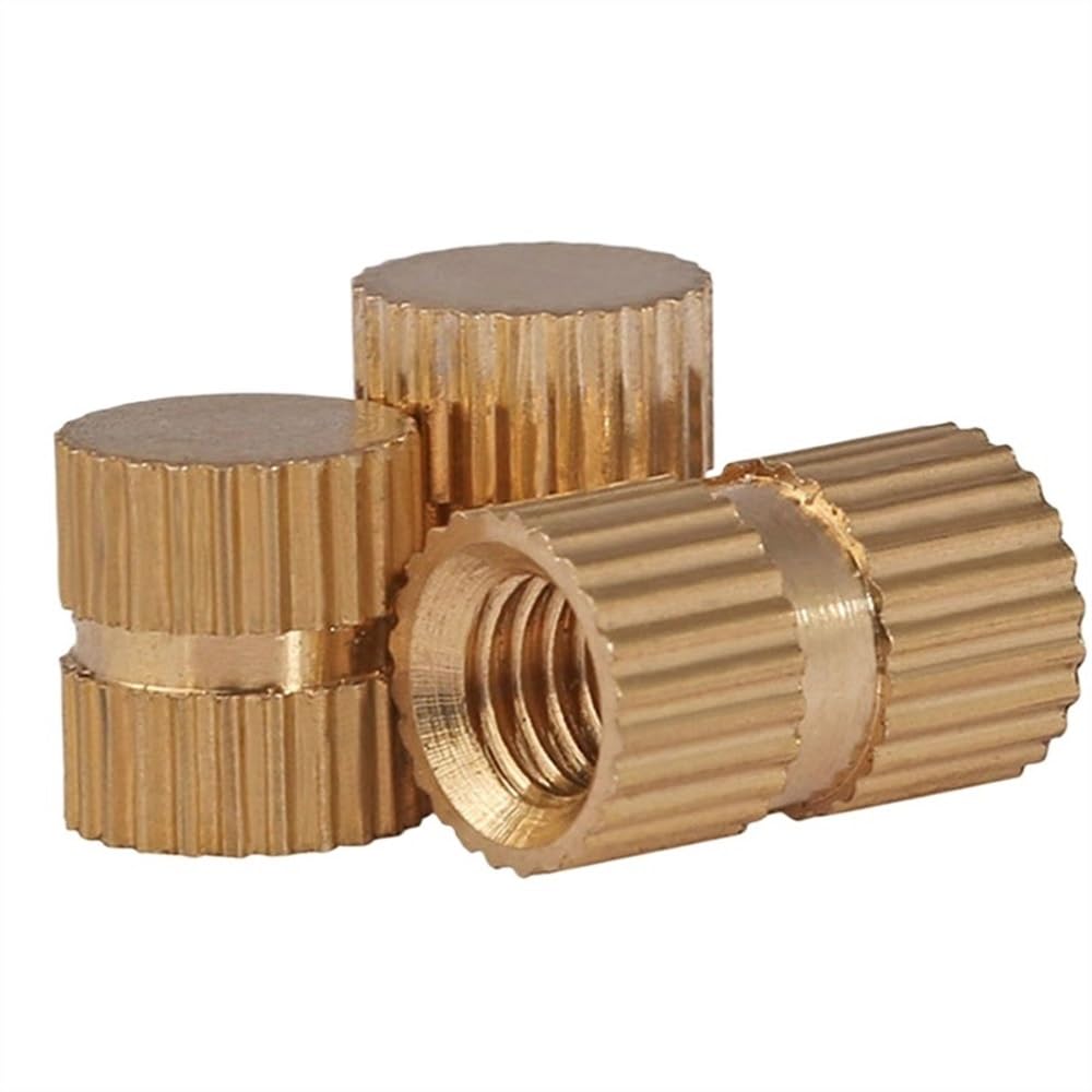 25pcs Type B Solid Brass Knurl Thread Insert Nuts for M3 M4 M5 M6 M8 - Durable Embedded Nutserts for Metal use(20mmxM8x12mm)