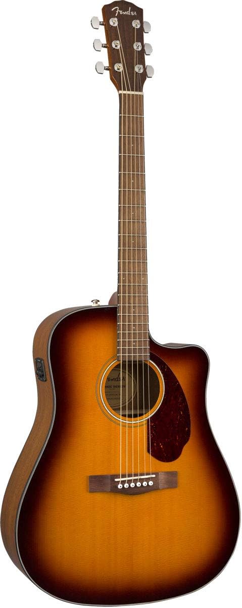 Fender CD-140SCE Dreadnought Cutaway Acoustic Electric Guitar, with 2-Year Warranty, Fishman Pickup and Preamp System, Sunburst, with Case