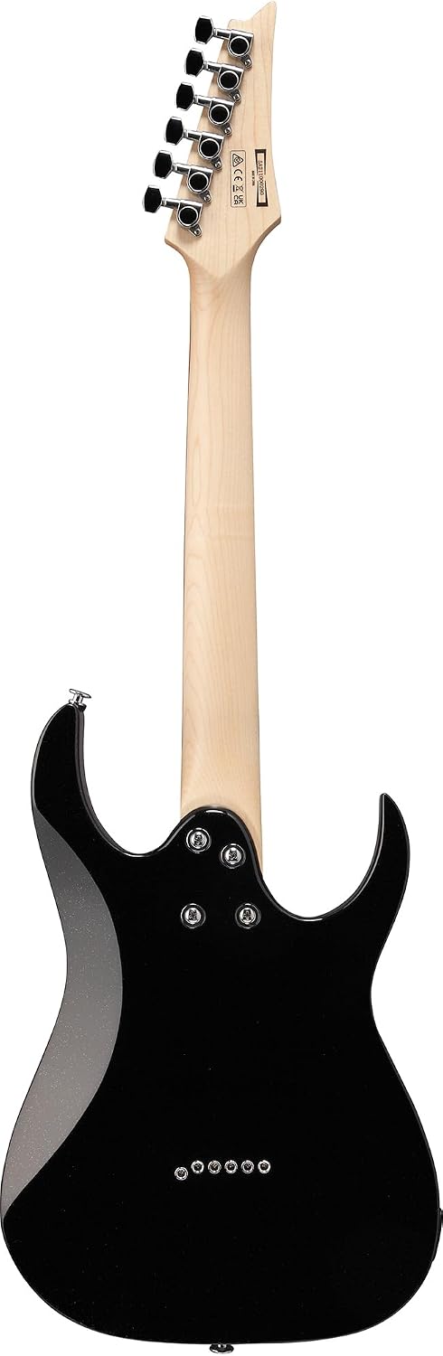 Ibanez GRGM21L RG Gio miKro Short-Scale Electric Guitar, Left Handed - Black Night Bundle with Gig Bag, Tuner, Strap, Instrument Cable, Austin Bazaar Instructional DVD, and Polishing Cloth