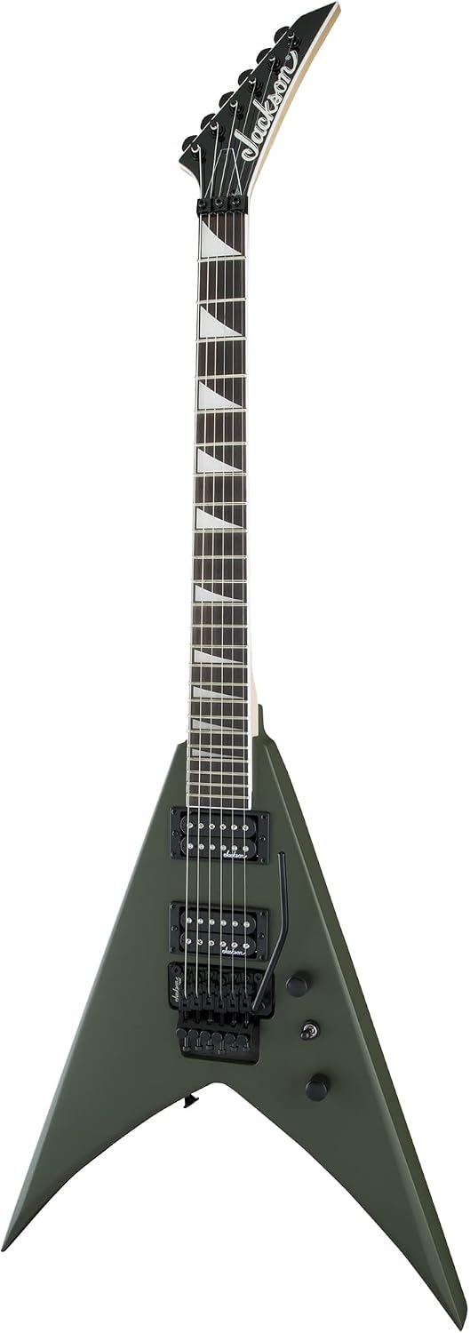 Jackson King V JS32 Electric Guitar - Matte Army Drab Bundle with Cable, Tuner, Strap, Picks, and Austin Bazaar Instructional DVD