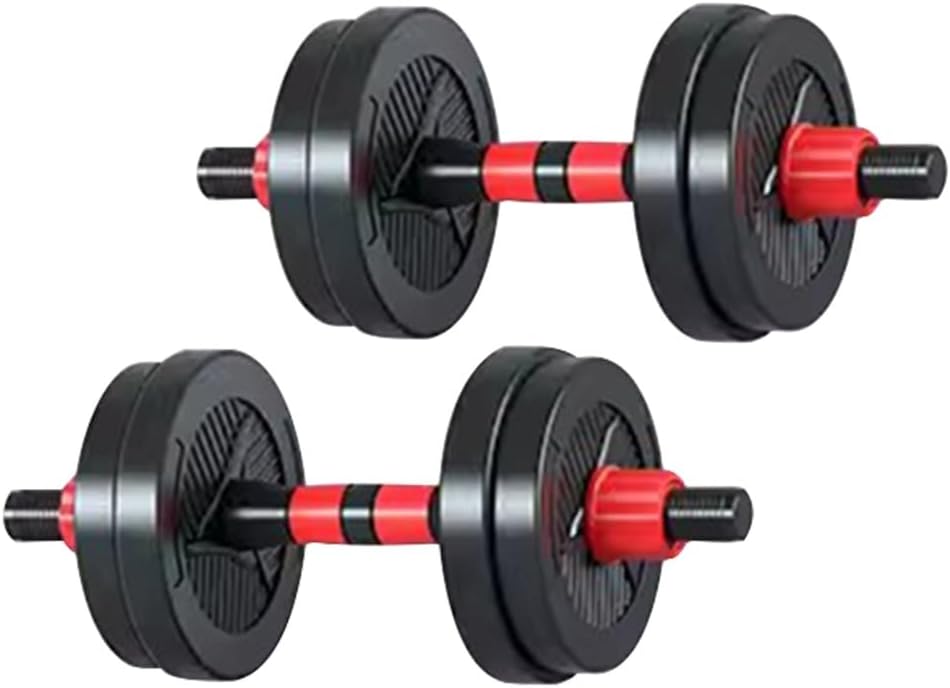 Adjustable Dumbbell Set Gym Dual Use Type Dumbbell/Barbell Set, Home Exercises Adjustable Weight for Beginners, Easy to Operate/Exercise Equipment (Color : Black, Size : 5kg/11lb*2pcs)