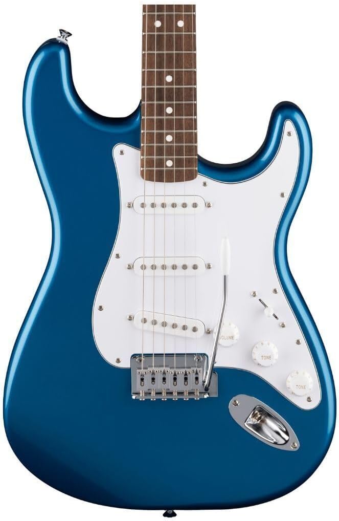 Fender Standard Series Stratocaster, Electric Guitar, with 2-Year Warranty, Modern 'C' Shaped Neck, Laurel Fingerboard, White Pickguard, Aqua Marine Metallic