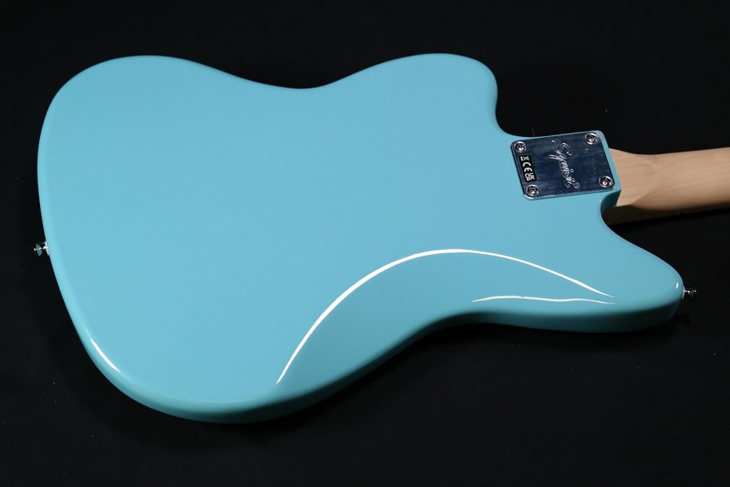 Squier Mini Jazzmaster Electric Guitar, Daphne Blue, Maple Fingerboard