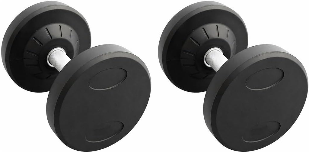 Pro Style Dumbbell – Includes 2 Pairs (Total 4 Dumbbells of 25lb each)- 30mm Knurled Chrome Handles, Rubber Coated Solid Steel Core for Home & Gym Training