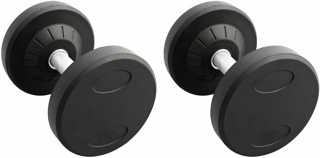 Pro Style Dumbbell – Includes 2 Pairs (Total 4 Dumbbells of 25lb each)- 30mm Knurled Chrome Handles, Rubber Coated Solid Steel Core for Home & Gym Training