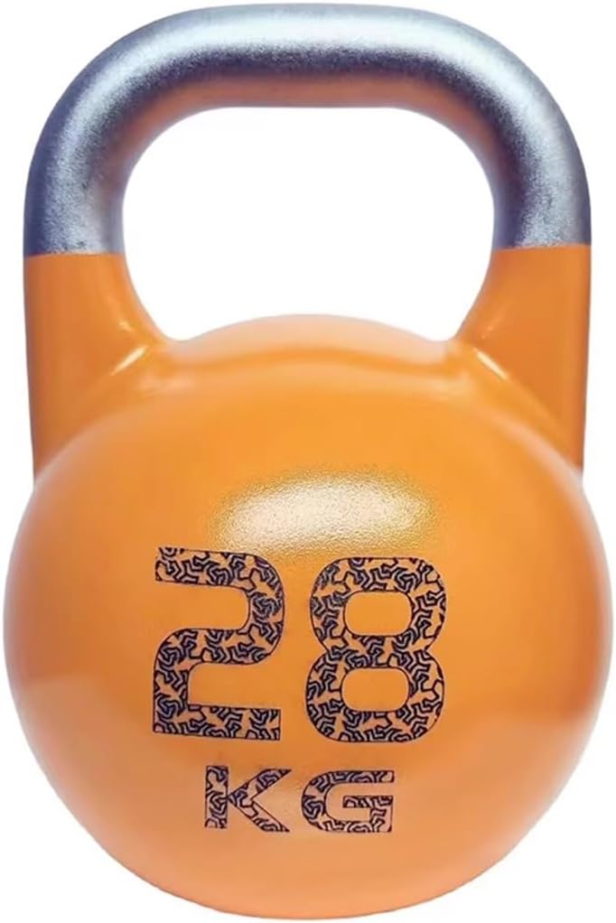 Kettlebell Weights Fitness Sports Competitive Kettle Ball, Muscle Training Dumbbells for Men and Women, Swing/Squat, Gym Exercise Equipment(Orange-28kg)