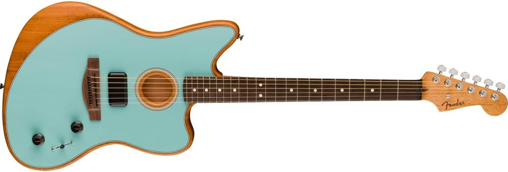 Fender Acoustasonic Player Jazzmaster Acoustic Electric Guitar, with 2-Year Warranty, Ice Blue, Rosewood Fingerboard, with Gig Bag