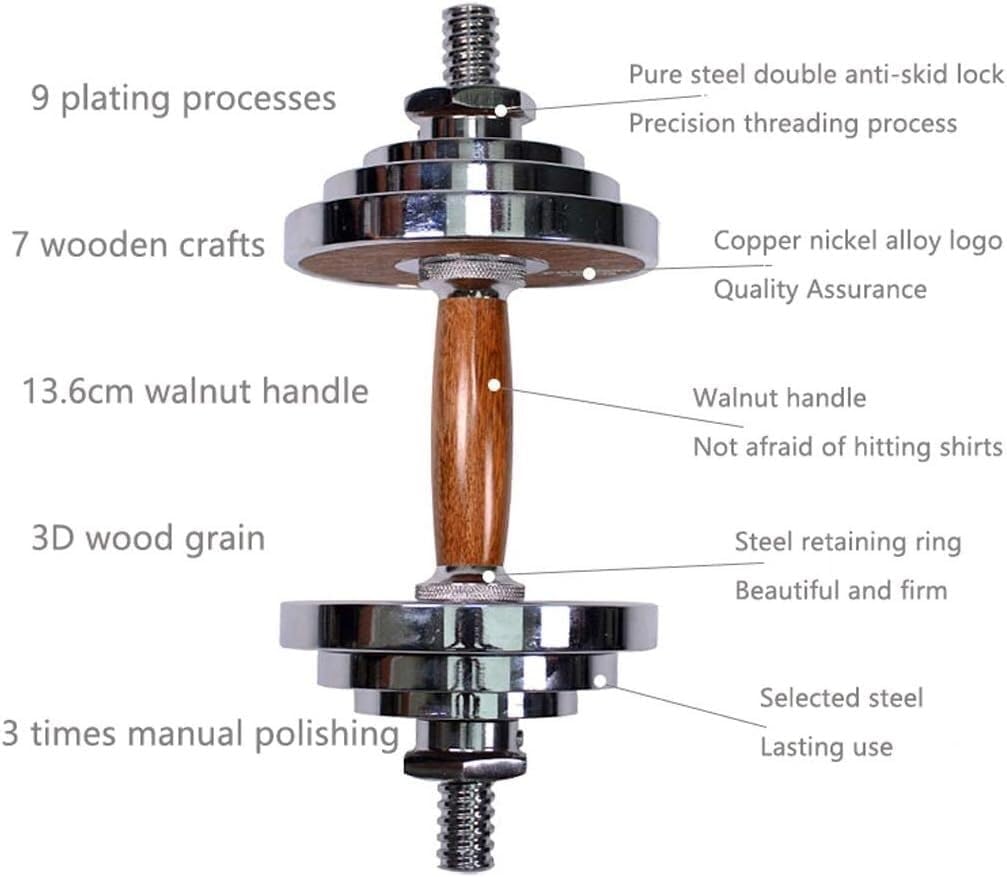 Dumbbell for Home Gym Walnut Steel Dumbbell Men's Home Fitness Equipment Practice Arm Muscles Walnut Handle Fitness Workout Equipment
