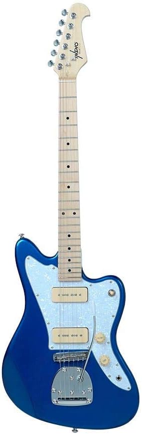 Monoprice Indio Series, 6-String Offset DLX Plus Alder Electric Guitar - Right Handed, With Gig Bag, Blue, OS40
