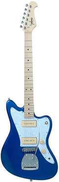 Monoprice Indio Series, 6-String Offset DLX Plus Alder Electric Guitar - Right Handed, With Gig Bag, Blue, OS40