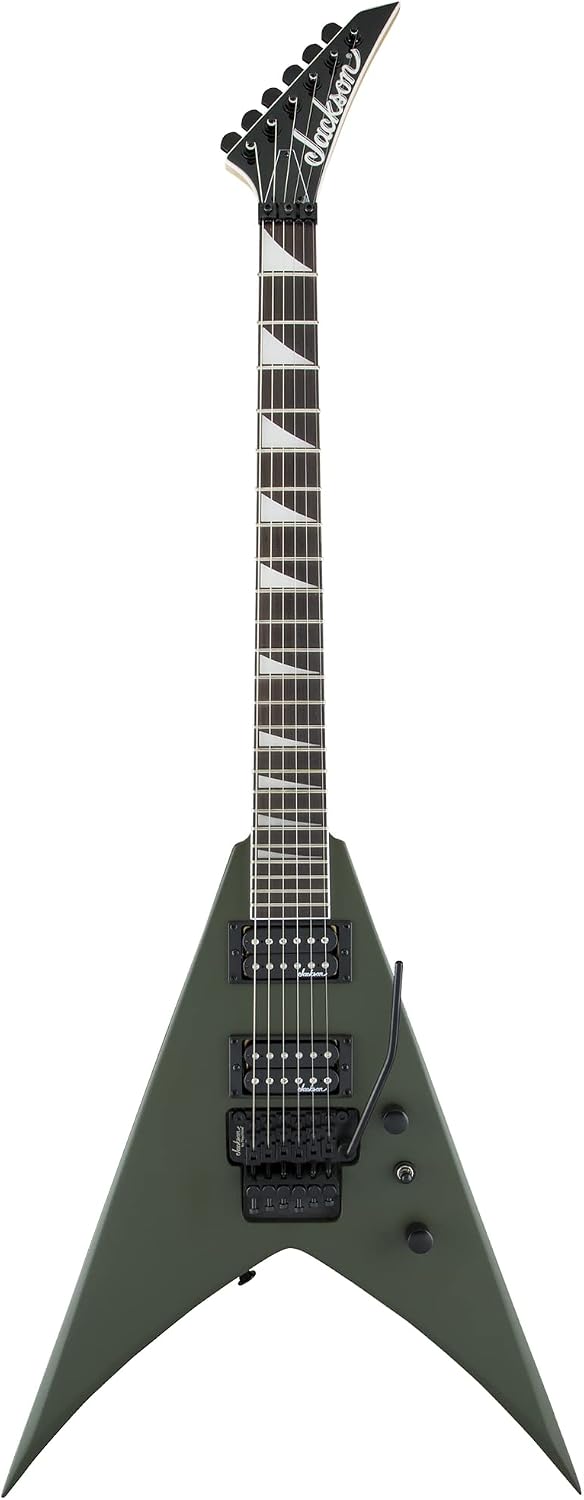 Jackson King V JS32 Electric Guitar - Matte Army Drab Bundle with Cable, Tuner, Strap, Picks, and Austin Bazaar Instructional DVD