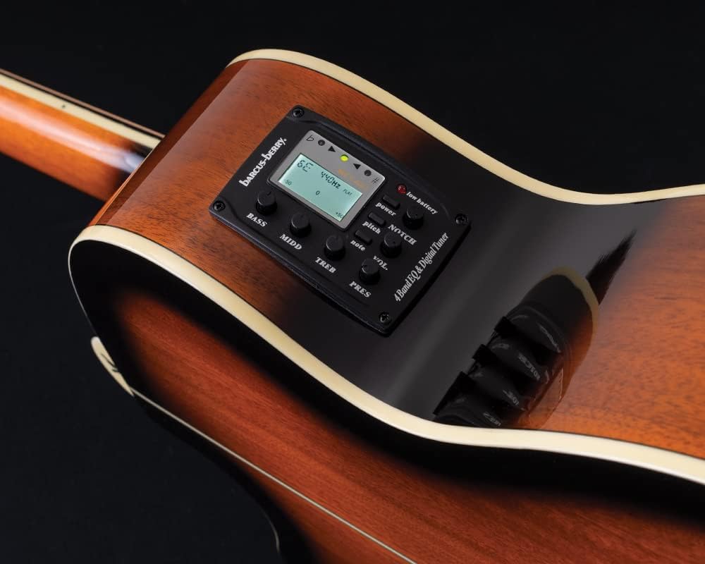 Washburn Festival EA15 Mini Jumbo Cutaway, Acoustic Electric Guitar, Tobacco Burst