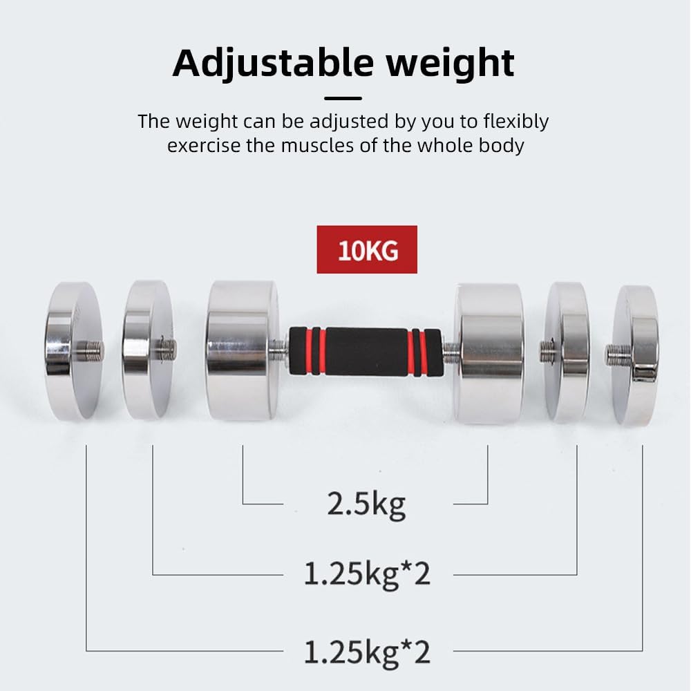 Steel Dumbbell Set Compact Portable Home Gym Fitness Hand Weights Men Women