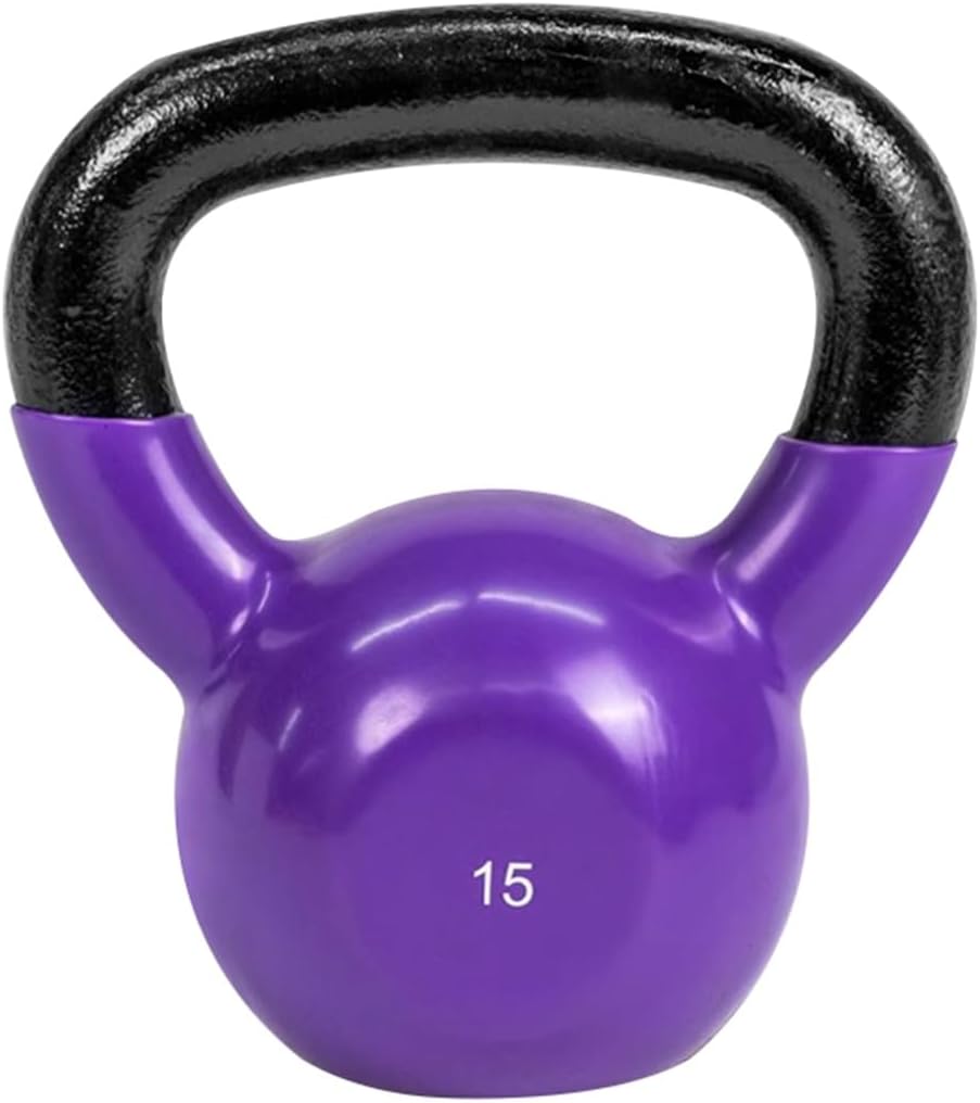 Kettlebell Weights for Women Men's Strength Training Kettle Bells, Beginner Fitness Dumbbell, Squat/Swing/Lunge, Home Exercise Equipment(Dark Purple-15LB)