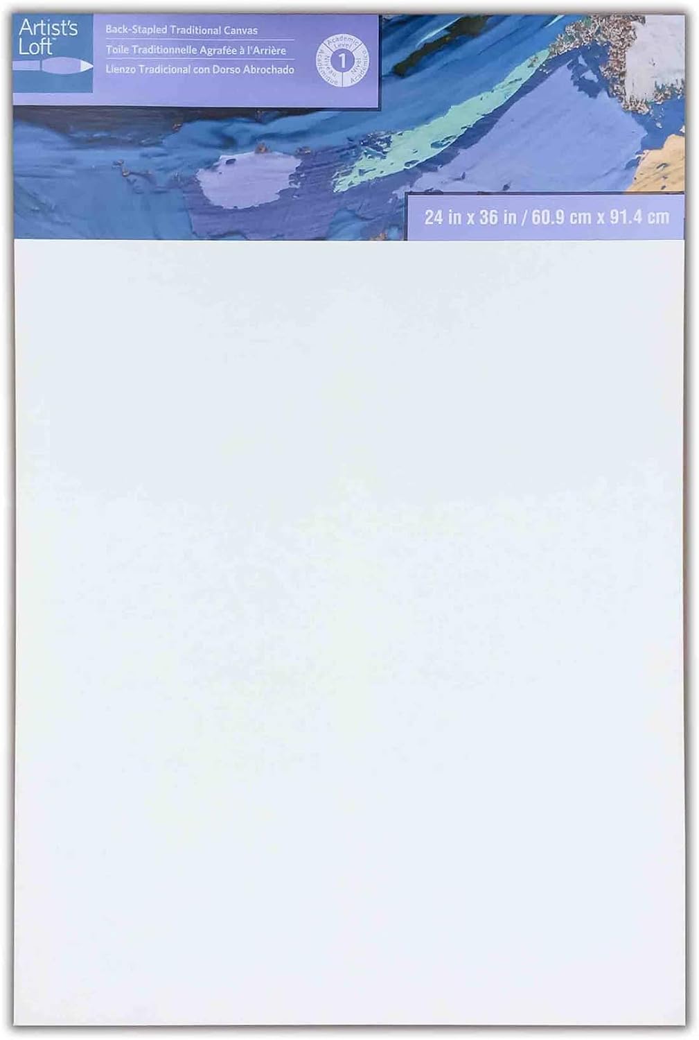 Artist's Loft 24' x 36' Level 1 Back Stapled Traditional Canvas - Acid Free Cotton Canvas for Paint, Acrylic, & Oils - Bulk 6 Packs