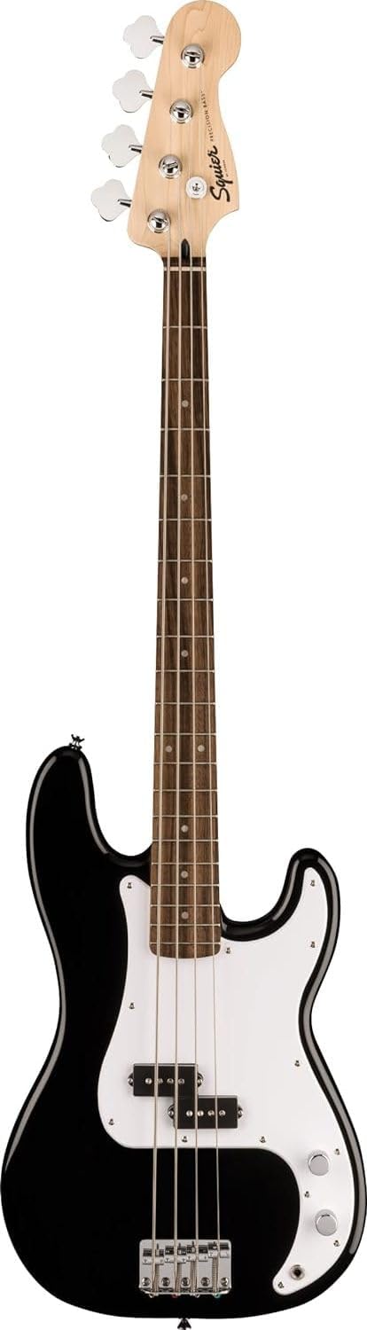 Fender Squier Sonic Precision Bass Guitar, Beginner Guitar, Includes 30 Days of Free Lessons, Laurel Fingerboard and Step Up Pickups, Chrome Hardware, and Polyurethane Finish, Black