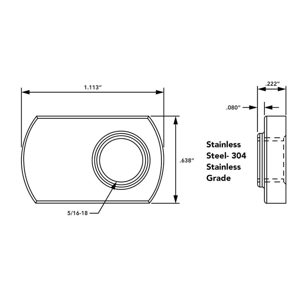 8020, 3678, 15 Series 5/16-18 Stainless Steel SS Slide in T-Nut with Offset Thread- T Slot Accessories for Aluminum Extrusion - Hardware Nuts (1500 Pack)