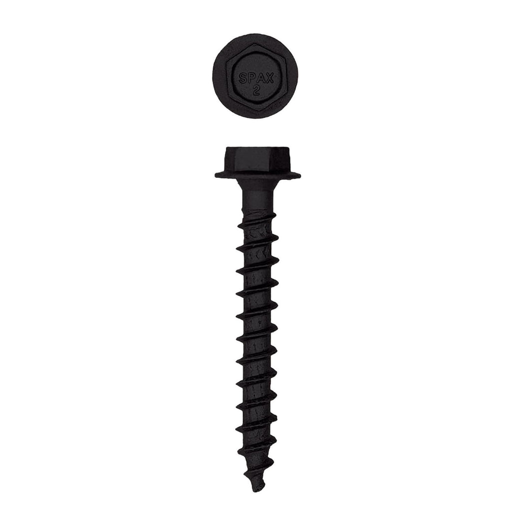 SPAX 1/4' x 2' Exterior Hex Head Structural Wood Lag Screws Powerlags Hex (500 EA) Bulk Pail Bit Included Heavy Duty Rust Resistant