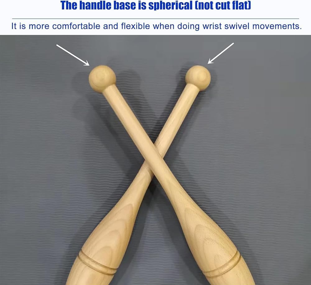 Wooden Indian Clubs 2lb/3lb/4lb Pair for All Body Workout - Home Gym Equipment for Strength Training Clubbell, Fitness Exercise Clubs for Women & Men