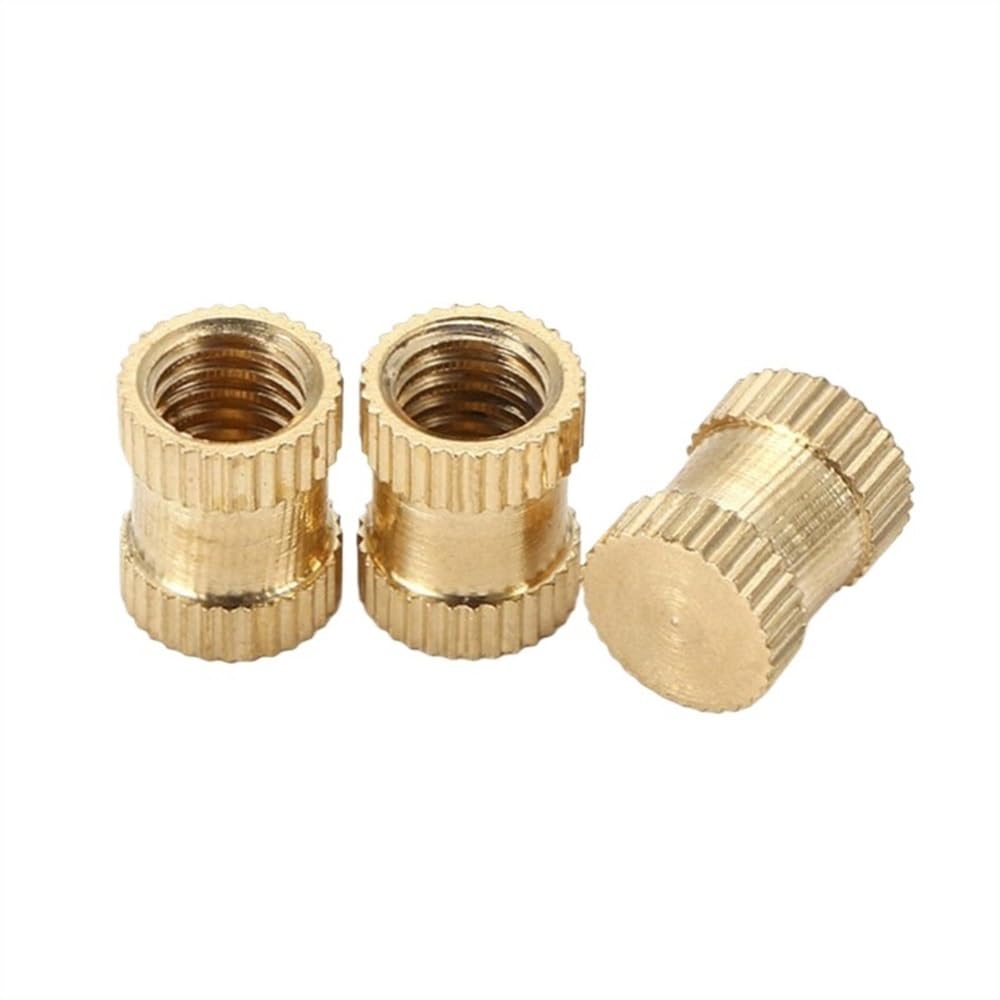 25pcs Type B Solid Brass Knurl Thread Insert Nuts for M3 M4 M5 M6 M8 - Durable Embedded Nutserts for Metal use(10mmxM4x5.2mm)