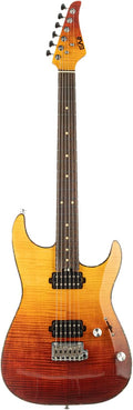 EART EYP-Elite Soild Body Electric Guitar with Roasted Mahogany Custom Artones-HBC115 Pickups NK-Arch-Top Body,Gloss Electric Guitar
