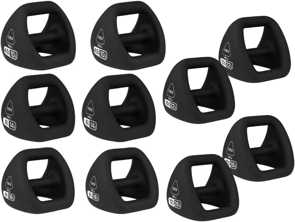 TRX YBell Neo Series 3-in-1 Kettlebell, Dumbbell and Push Up Bar Workout Equipment | Commercial Grade Neoprene Coated Surface | Perfect for Strength Training & Conditioning Workouts | Bundle