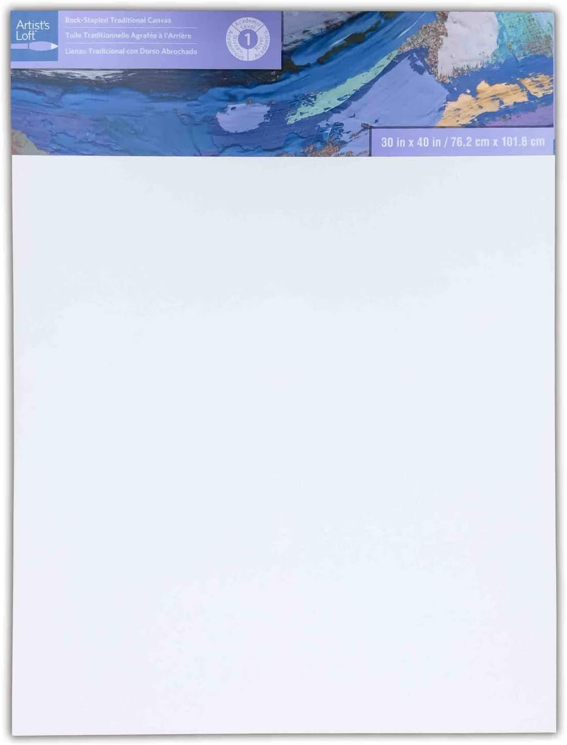 Artist's Loft 30' x 40' Level 1 Back Stapled Traditional Canvas - Acid Free Cotton Canvas for Paint, Acrylic, & Oils - Bulk 6 Packs