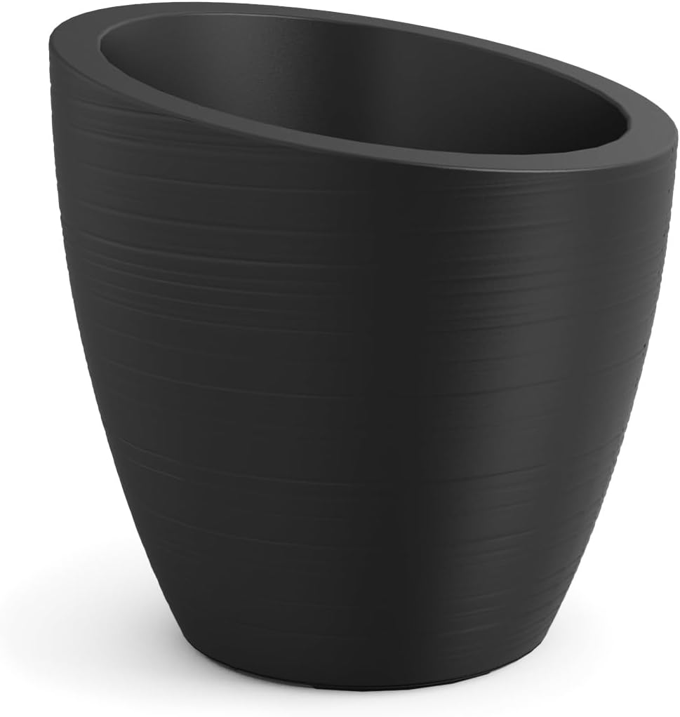 Mayne 8879-B Modesto 20in Round Patio Planter, Black