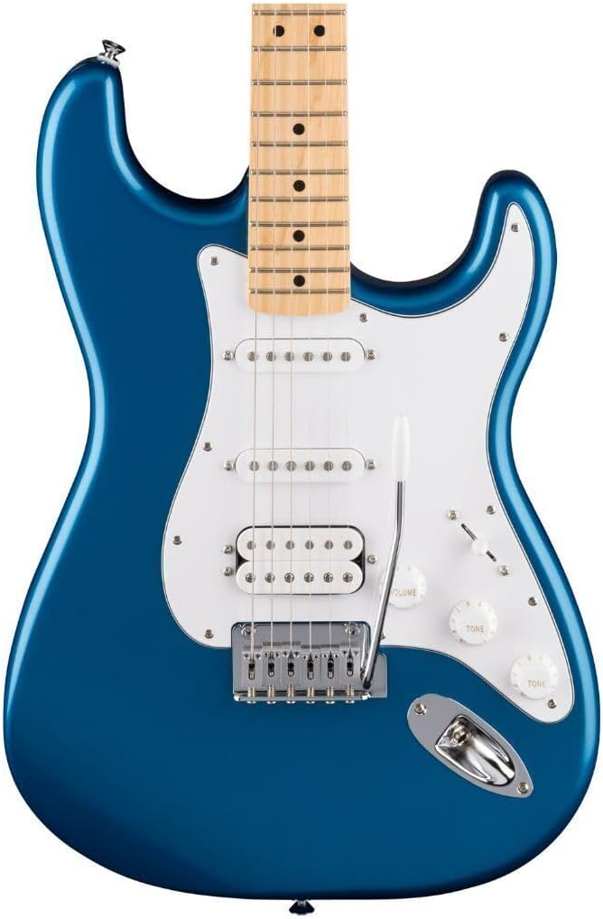 Fender Standard Series Stratocaster, Electric Guitar, with 2-Year Warranty, HSS Pickups, Modern 'C' Shaped Neck, Laurel Fingerboard, White Pickguard, Aqua Marine Metallic