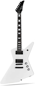 WestCreek Revenge Solid Body Electric Guitar, Heavy Metal Guitar, Right Handed, Heavy Metal Pickups, Rounded End Jumbo Frets, Bone nut, Rosewood Fretboard, Mahogany Body (White)…