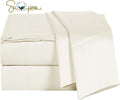 100% Supima Cotton Sheets 600 Thread Count,Bed Sheet Set Queen Size Sheets 4 Pieces,Soft & Silky Sateen Weave, Fits Mattress Up to 18',Deep Pocket, Breathable & Fade Resistant(Ivory,Queen)