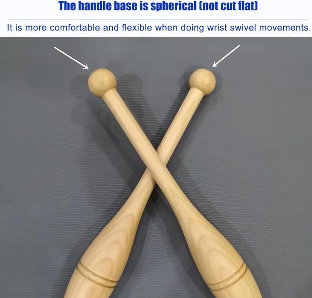 Wood Indian Clubs Pair 2lb for Training Wooden Mace Exercise Club for Strength Training Weight Lifting Fitness/Training/Exercise Warm Up Clubbell-0.75kg/1.65lb