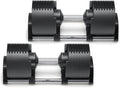 SMRTFT NUOBELL Adjustable Dumbbells 5–100 lb Set | Original NUOBELL | 26 Weights in 1 for Home Gym Strength Training | Steel-Knurled Handle | Space-Saving Dumbbell Set of 2 | 2-Year Warranty