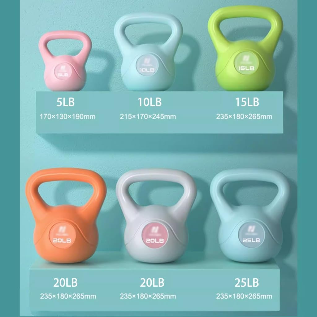Kettle Bells Weight Home Fitness Kettlebell for Women, Gym Body Shaping Dumbbell, Strength Training Equipment, Does Not Damage The Floor(Green-15lb)