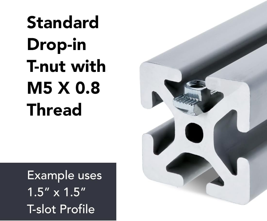 13116, 15 40 Series M5 x 0.8 Standard Drop in T-Nut Steel (100 Pack)