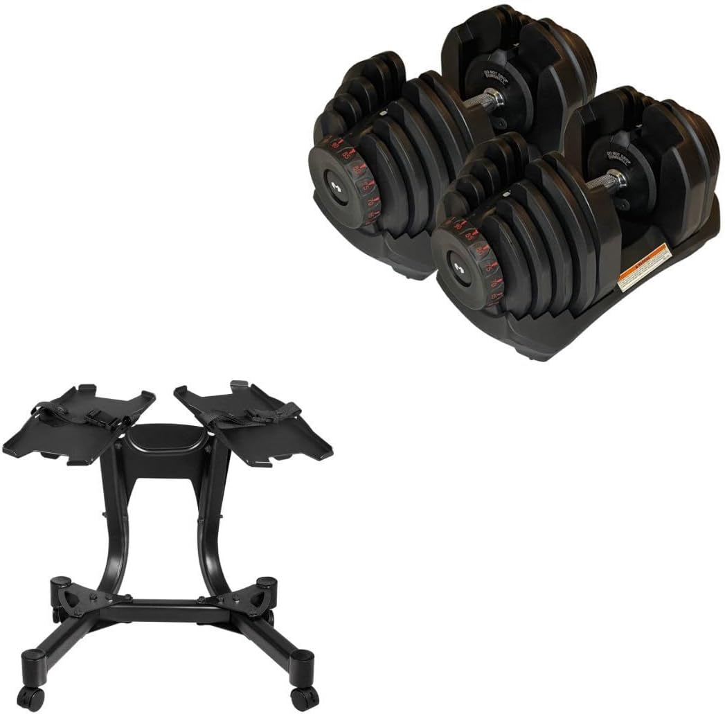 Motv8 10-90 Lb Adjustable Dumbbell: Adjusts From 10-90 Lbs, 17 Adjustable Settings (Pair)