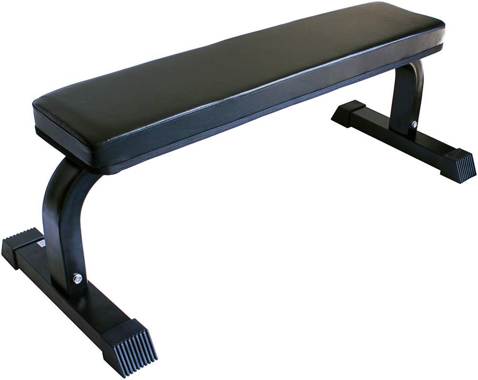 Ader Heavy Duty Flat Bench and 2 Tier 36' Rack & 3-45 lb 9 pair Grey Hex Dumbbells